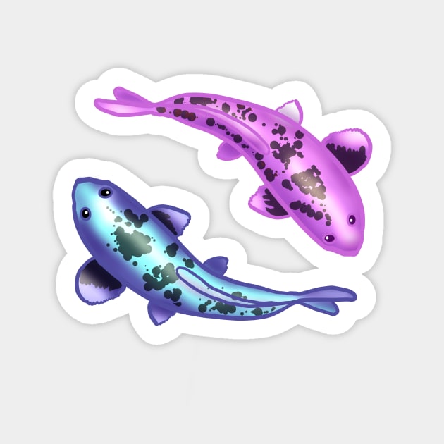 Pastel Pink And Baby Blue Koi Fish Sticker by YouAreValid